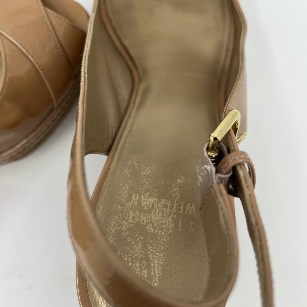 Stuart Weitzman Sling Back Open Toe Wedge Heels N… - image 7